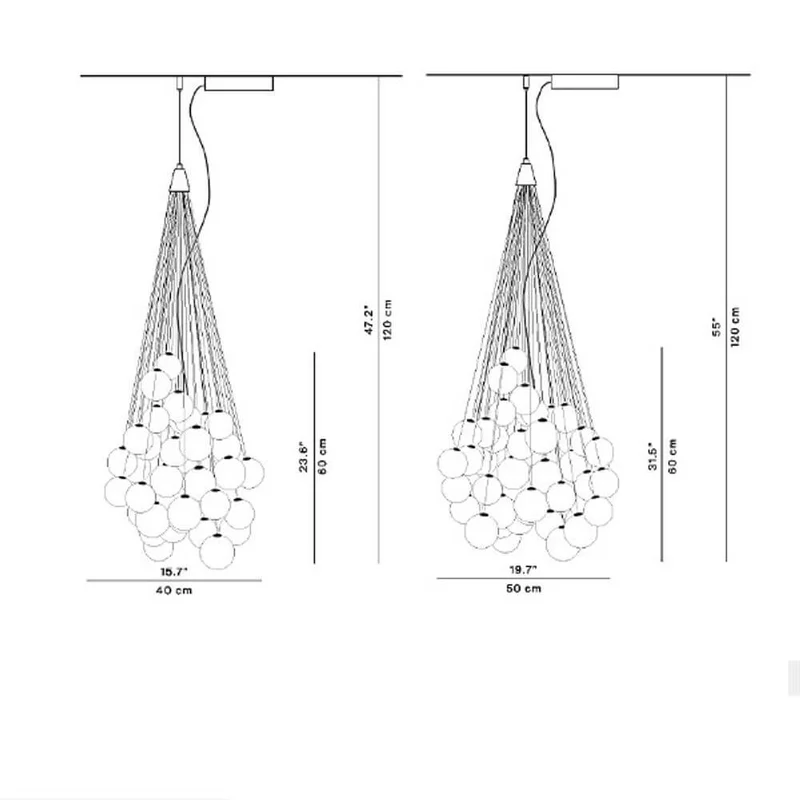 Luceplan Stochastic LED Hängelampe 3000K (Structur ohne Kugeln & Stangen)