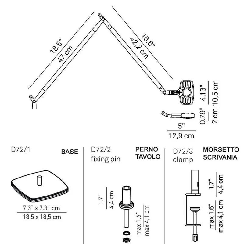 Luceplan Otto Watt Befestigungsstift Ø 3cm