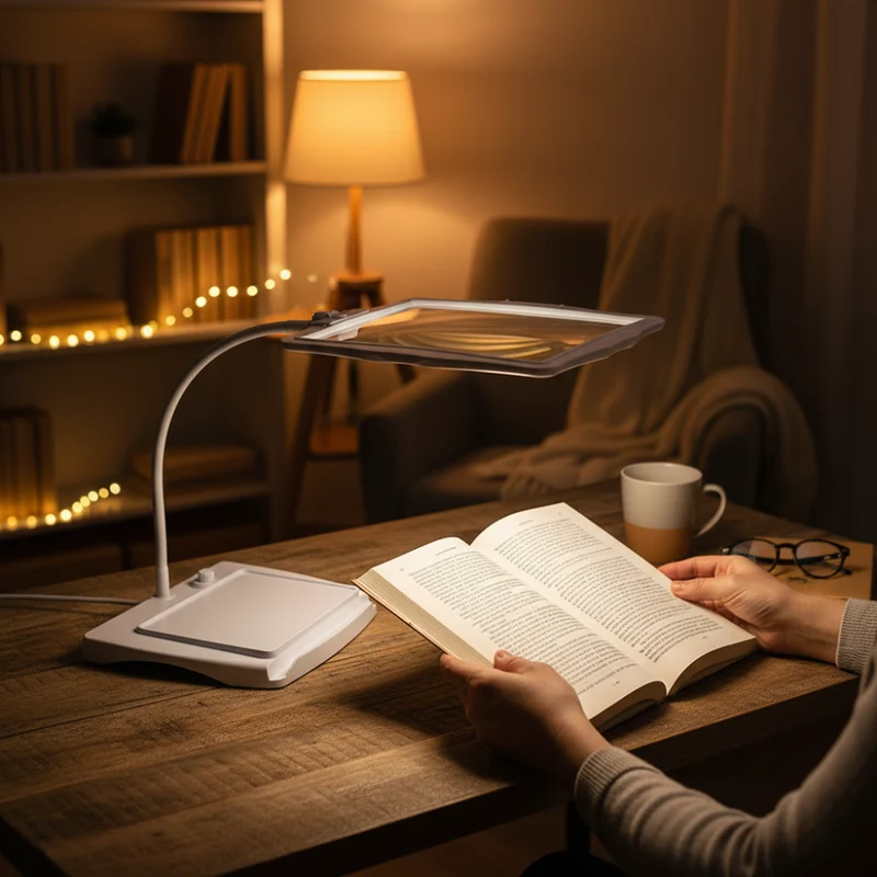 Vergrotingslamp met LED 3x Vergroot Accu Zwart Lezen Loeplamp Staand Handsfree Leeslamp | Sansoti