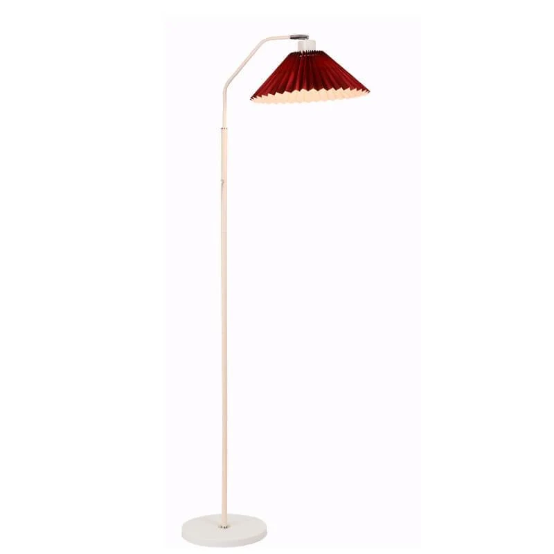 Vloerlamp Geplooide Kap Metaal 149cm Woonkamer Slaapkamer Dimbaar Staande Lamp Stof Retro Scandinavisch Leeslamp | Sansoti