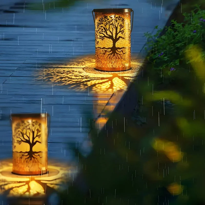 Solar Lantaarn Boom Patroon IP55 Waterdicht Tuin Hangend Staand Villa LED | Sansoti