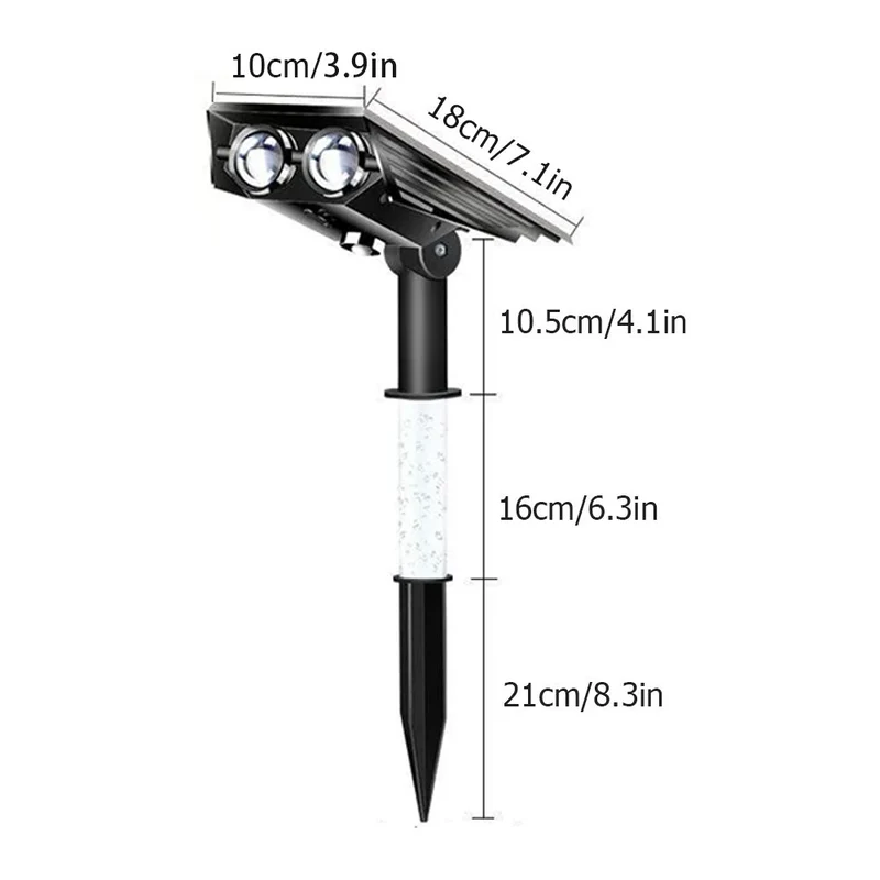 Solar Tuinlamp LED Zoombaar IP65 Waterdicht Tuin Oprit Villa Buiten | Sansoti