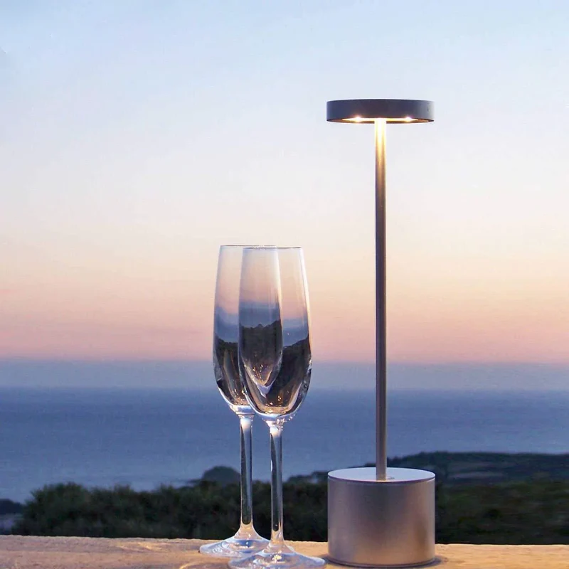 Tafellamp Draadloos Oplaadbaar LED Aluminium Dimbaar IP54 Buiten Binnen Terras | Sansoti