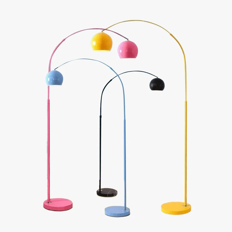 Vloerlamp Boogvorm Led Metaal Zwart Blauw Geel Roze Zilver Goud Dimbaar Woonkamer Slaapkamer | Sansoti