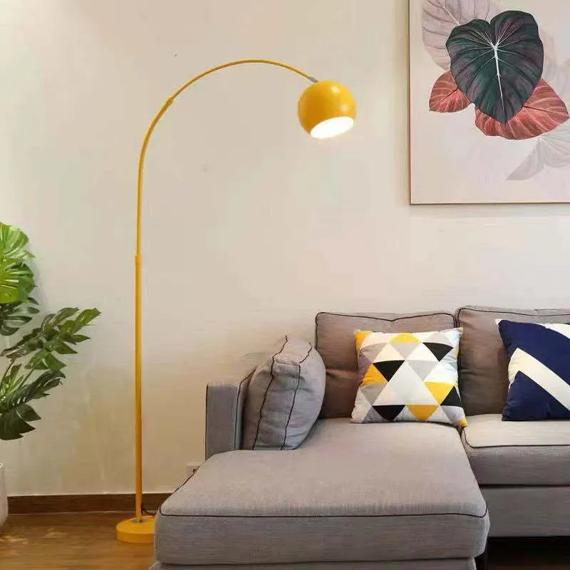 Vloerlamp Boogvorm Led Metaal Zwart Blauw Geel Roze Zilver Goud Dimbaar Woonkamer Slaapkamer | Sansoti