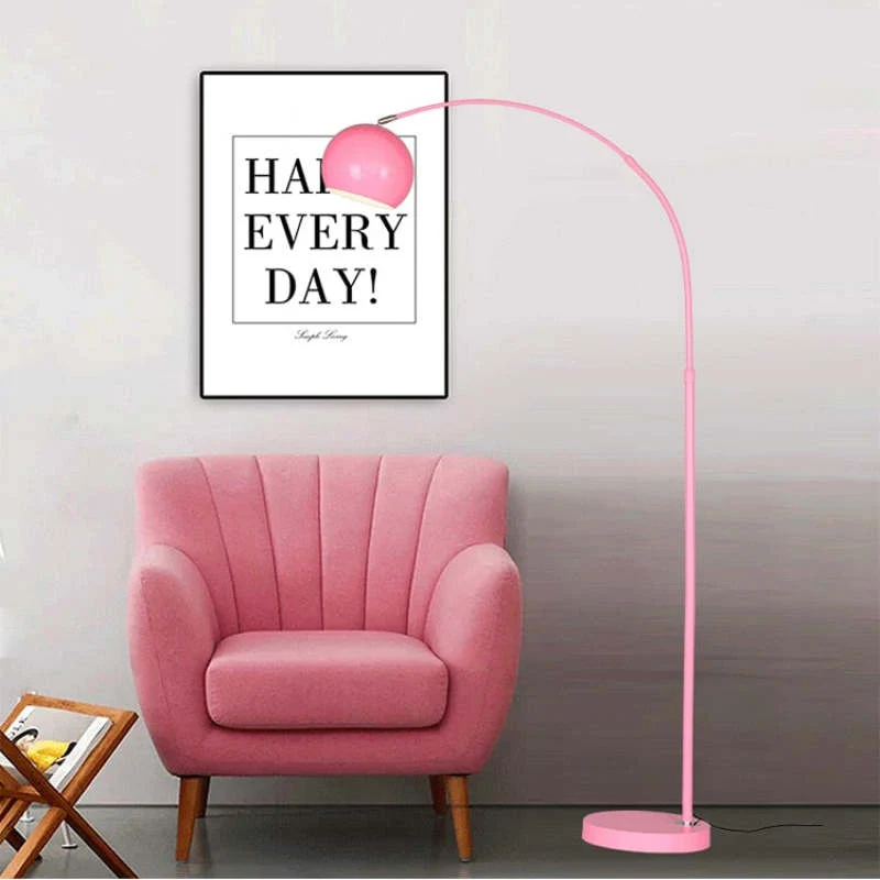 Vloerlamp Boogvorm Led Metaal Zwart Blauw Geel Roze Zilver Goud Dimbaar Woonkamer Slaapkamer | Sansoti