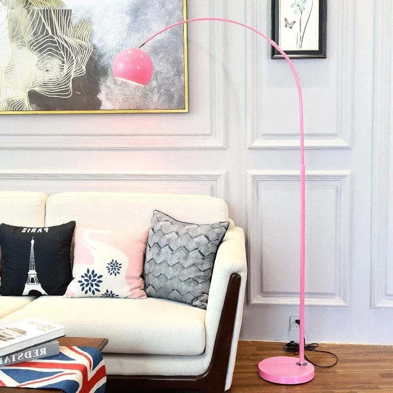 Vloerlamp Boogvorm Led Metaal Zwart Blauw Geel Roze Zilver Goud Dimbaar Woonkamer Slaapkamer | Sansoti