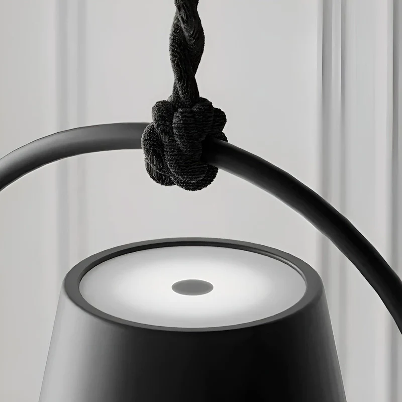 Hanglamp Draadloos Oplaadbaar LED Retro Metaal Zwart Wit Pendellamp Modern | Sansoti