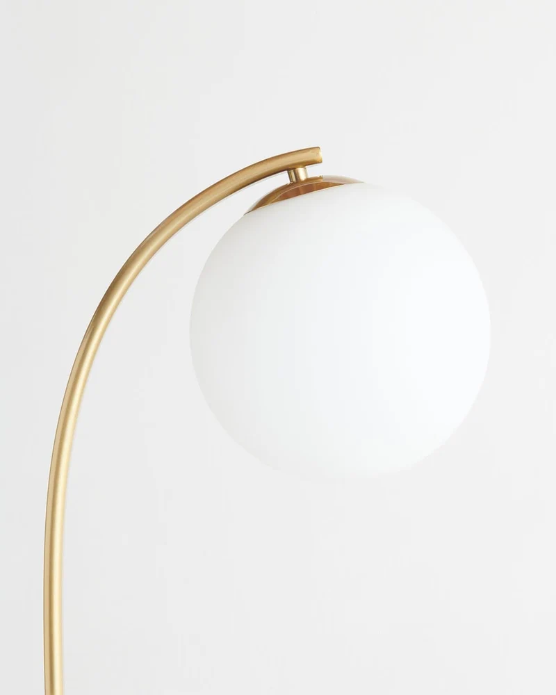 Vloerlamp Marmeren Voet Messing Glazen Bol LED 168cm Staande Lamp Woonkamer Modern