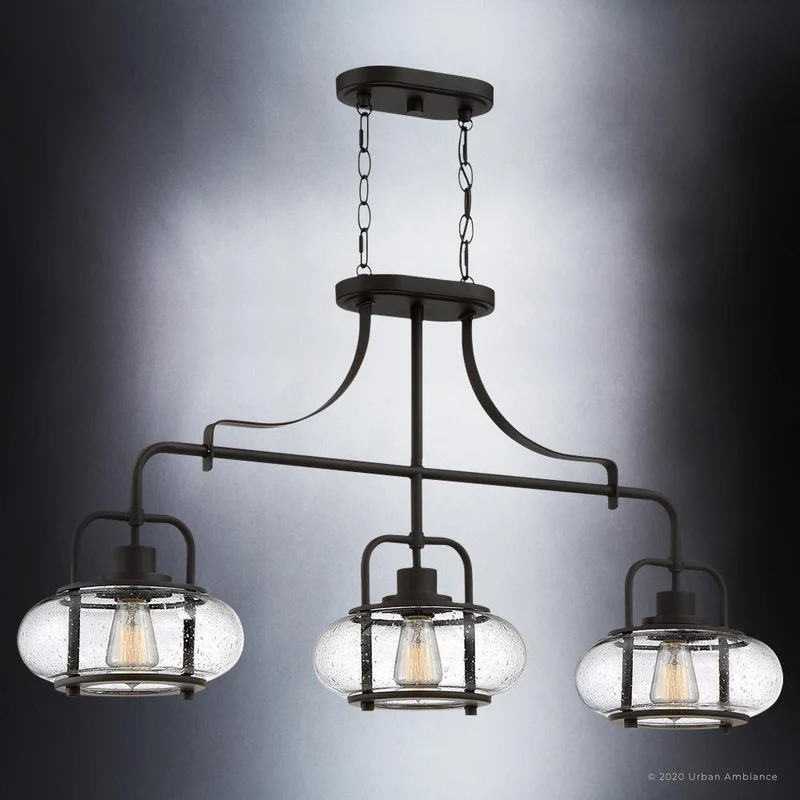 Kroonluchter Donker Brons Met Glasbollen 3 Lichts 96cm | Sansoti