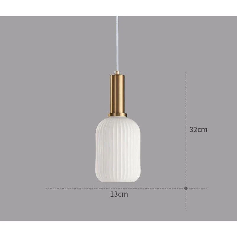 Hanglamp Ribbelglas Vintage 1-Lichts Goud E27 | Sansoti