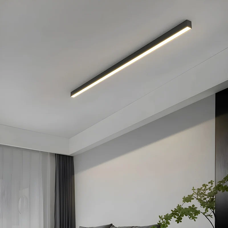 LED Plafondlamp Smal Modern Aluminium Zwart Wit 60-120cm | Sansoti