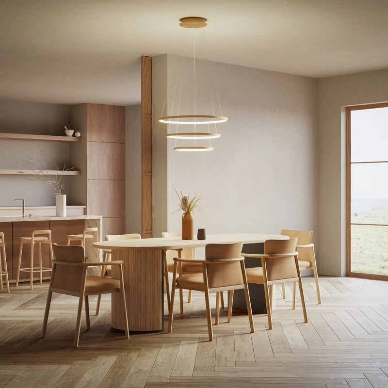 LED Hanglamp Ringen 70-55-40cm Dimbaar Aluminium Design | Sansoti