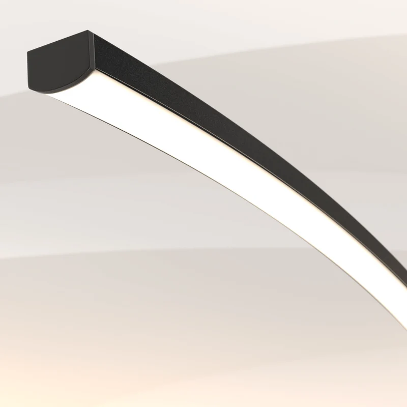 LED Vloerlamp Booglamp Zwart Wit Dimbaar 170cm Modern Design | Sansoti