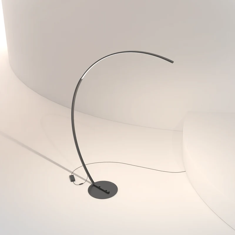 LED Vloerlamp Booglamp Zwart Wit Dimbaar 170cm Modern Design | Sansoti