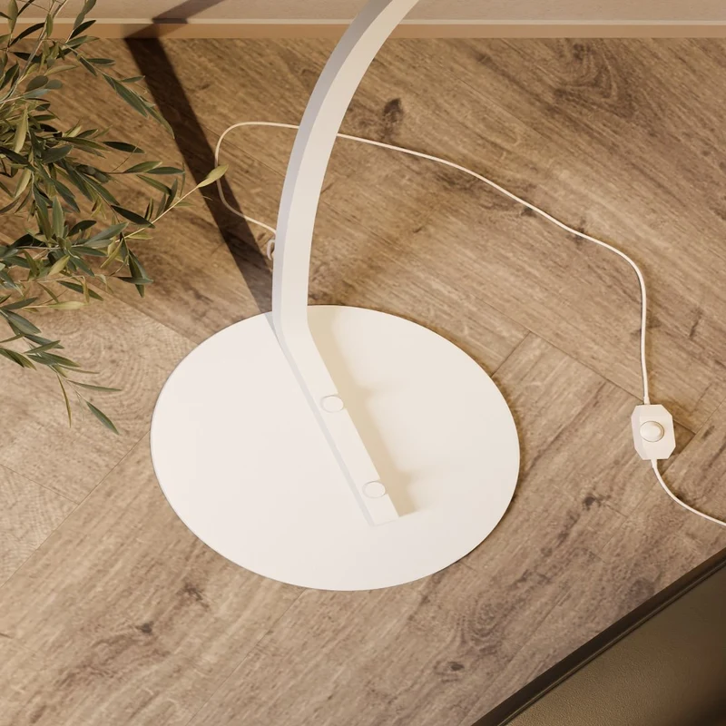 LED Vloerlamp Booglamp Zwart Wit Dimbaar 170cm Modern Design | Sansoti
