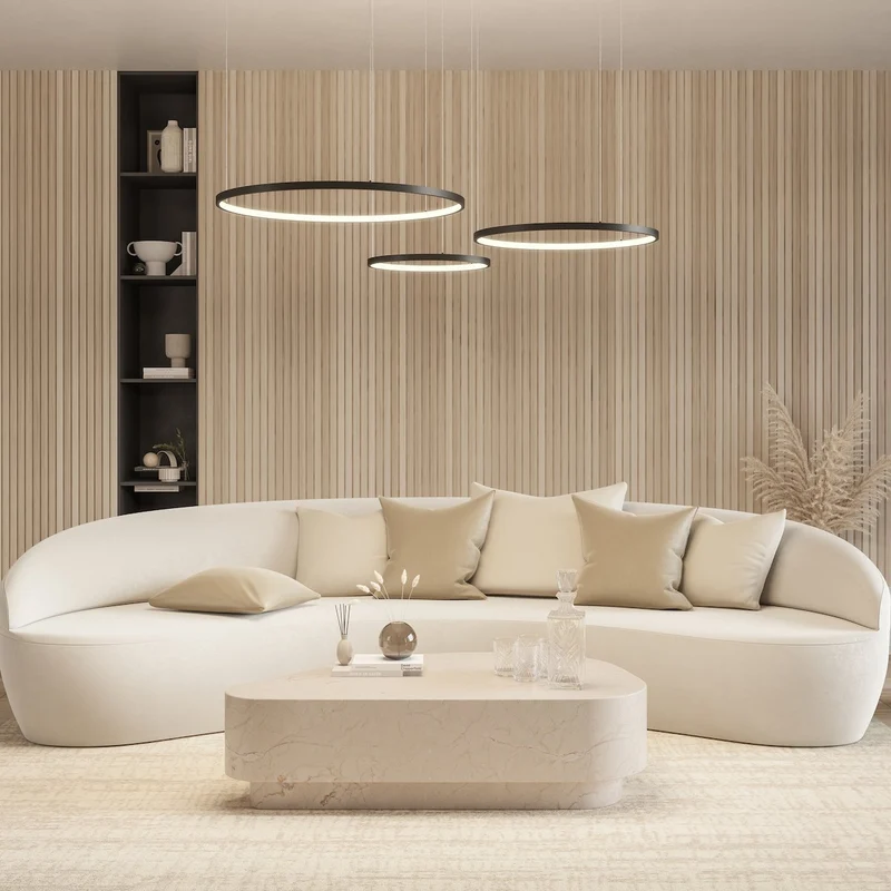 LED Hanglamp Ringen Zwart Wit Goud Dimbaar 70W Aluminium Modern | Sansoti