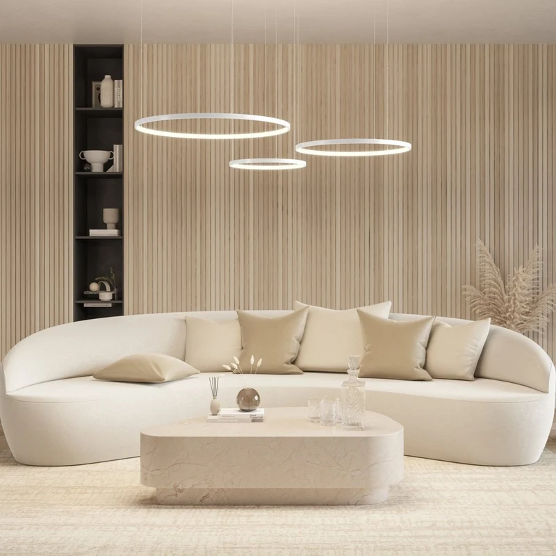 LED Hanglamp Ringen Zwart Wit Goud Dimbaar 70W Aluminium Modern | Sansoti
