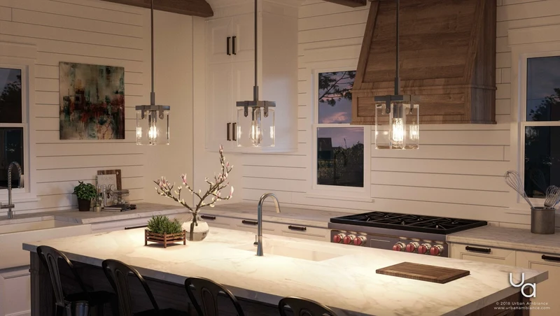 Hanglamp Cube Glas Nikkel 30cm Modern Industrieel E26 | Sansoti