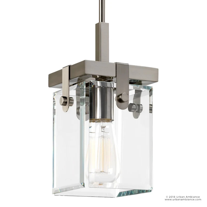Hanglamp Cube Glas Nikkel 30cm Modern Industrieel E26 | Sansoti