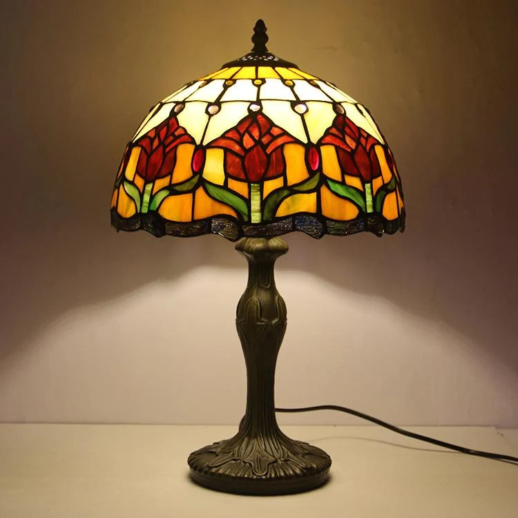 Tiffany Tafellamp Buntglas Klassiek 45cm E26 Glas Metaal Woonkamer | Sansoti