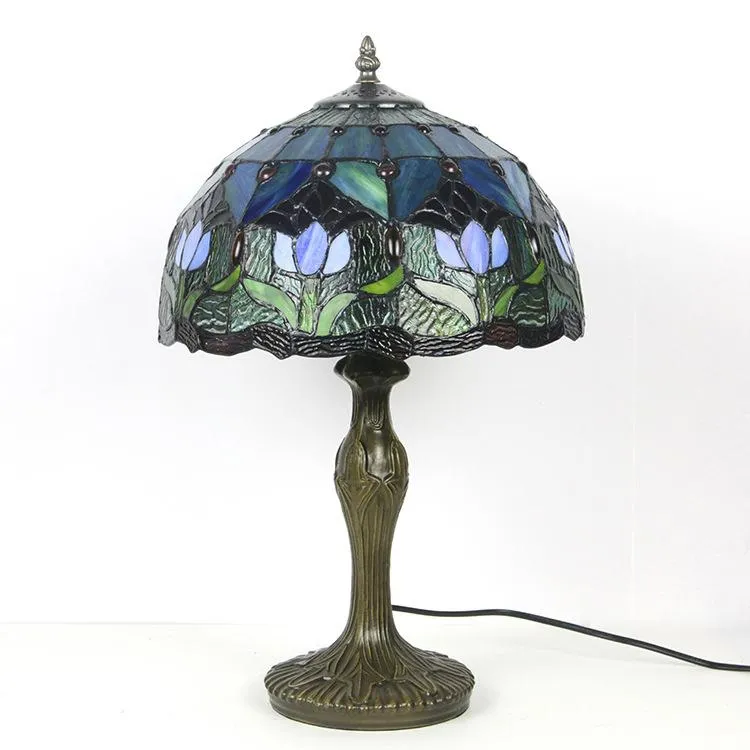 Tiffany Tafellamp Buntglas Klassiek 45cm E26 Glas Metaal Woonkamer | Sansoti