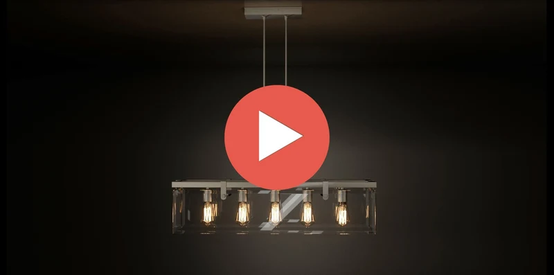 Hanglamp Rechthoekig Cube Glas Staal Nikkel 93cm Eetkamer Modern | Sansoti