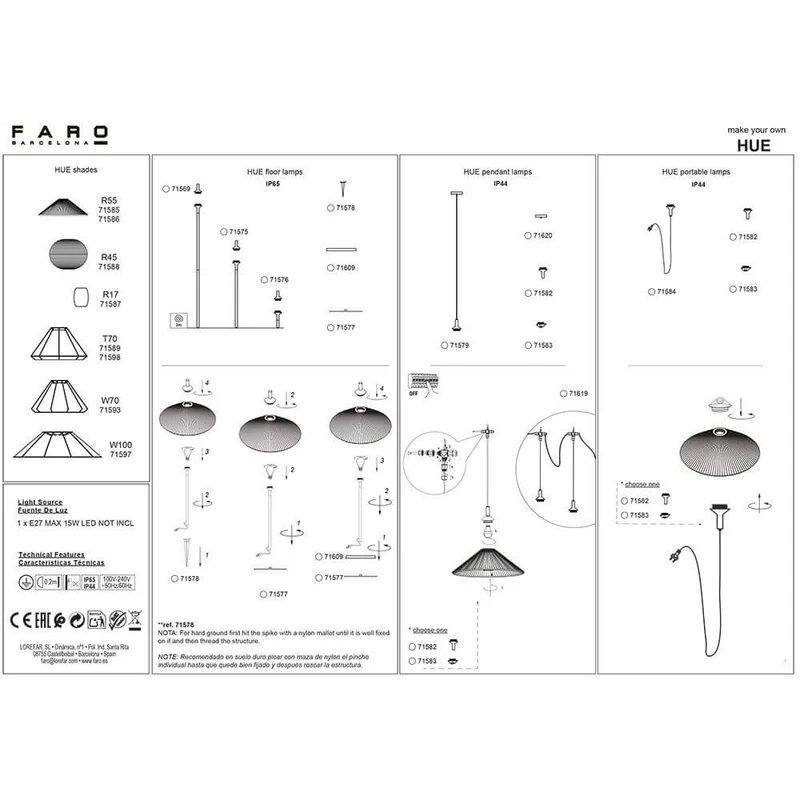 Outdoor Lampenschirm R55 für Hue Structure Stehlampe