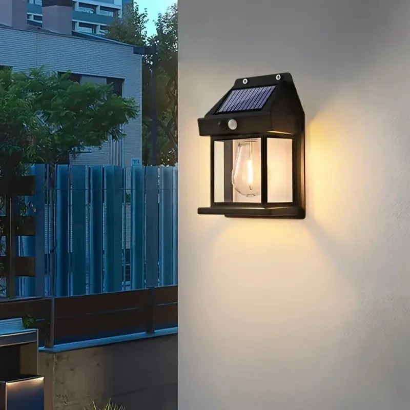 Solarlamp Buiten Bewegingssensor Scandinavisch Design 3W LED IP44 12 Uur | Sansoti