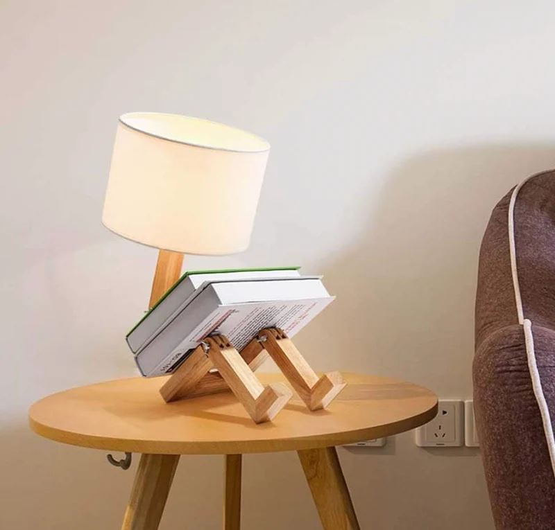 Leeslamp Hout Wit Scandinavisch Met Plank 44cm E27 Nachtkastje Bureau | Sansoti