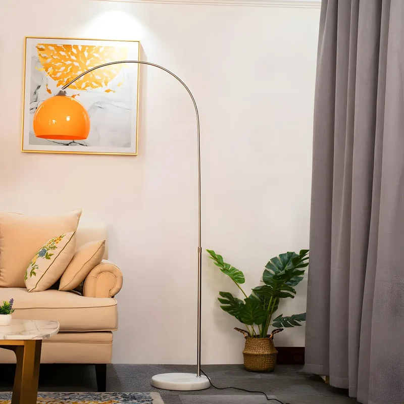 Moderne Boog Vloerlamp met Acryl Koepelkap en Metalen Frame 220 cm Hoog voor Woonkamer en Leeshoek | Sansoti