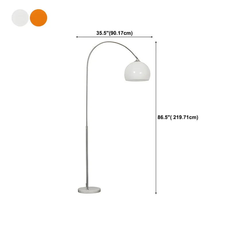 Moderne Boog Vloerlamp met Acryl Koepelkap en Metalen Frame 220 cm Hoog voor Woonkamer en Leeshoek | Sansoti