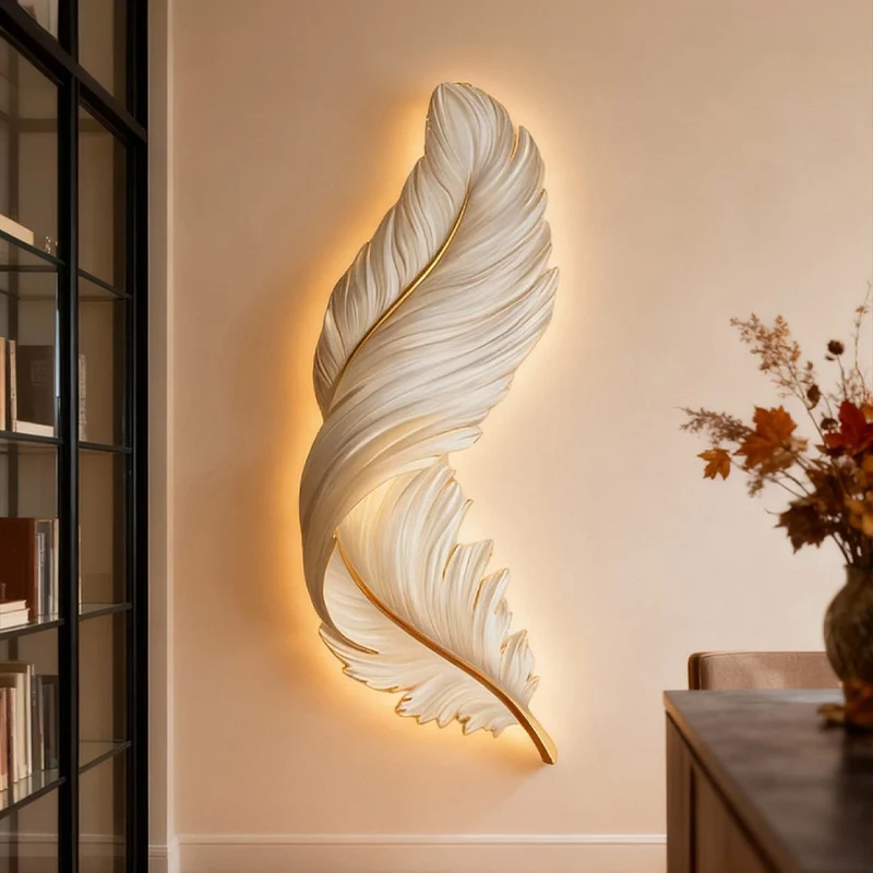 Wandlamp Veer LED Kunstpaneel USB Dimbaar 80cm 120cm | Sansoti