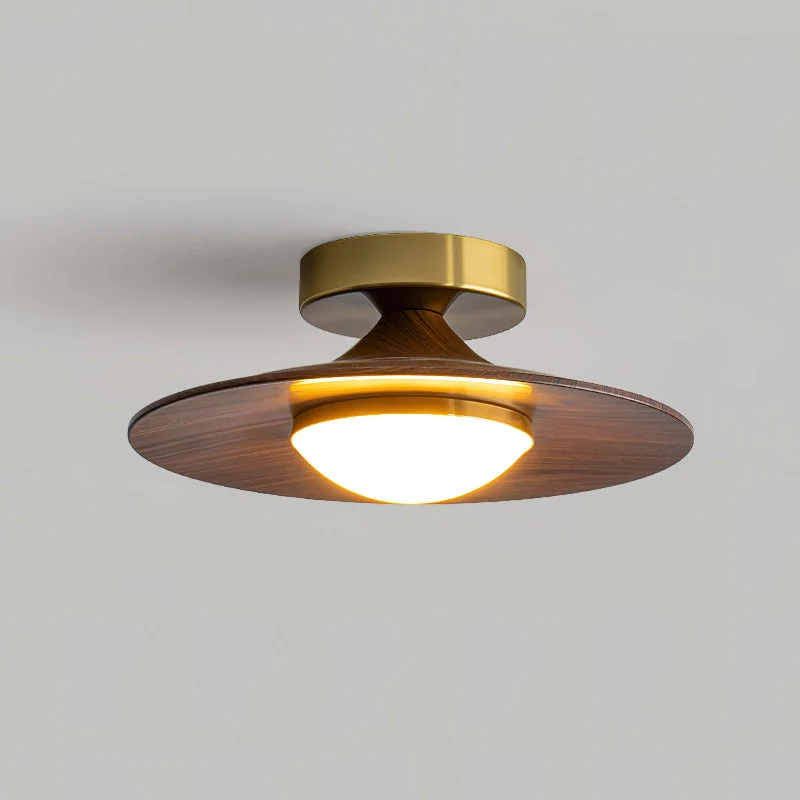 Plafondlamp Houtlook Goud LED Rond 24cm Modern Design | Sansoti