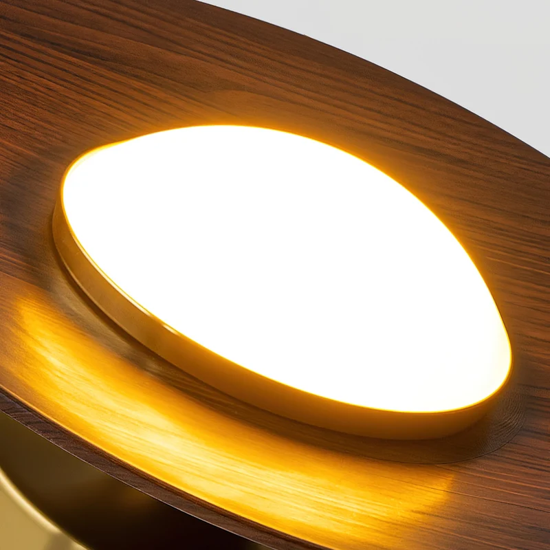 Plafondlamp Houtlook Goud LED Rond 24cm Modern Design | Sansoti