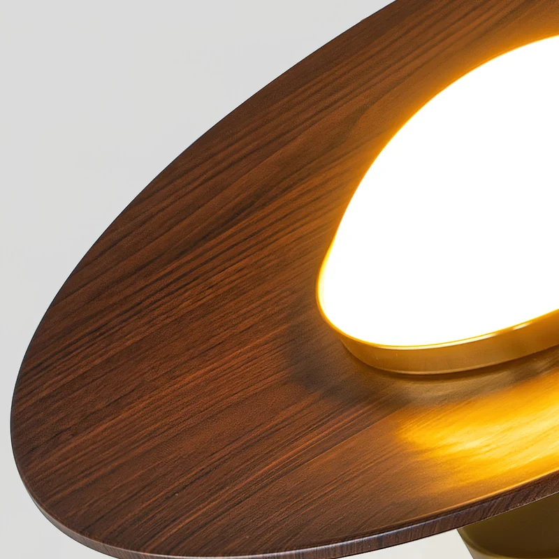 Plafondlamp Houtlook Goud LED Rond 24cm Modern Design | Sansoti