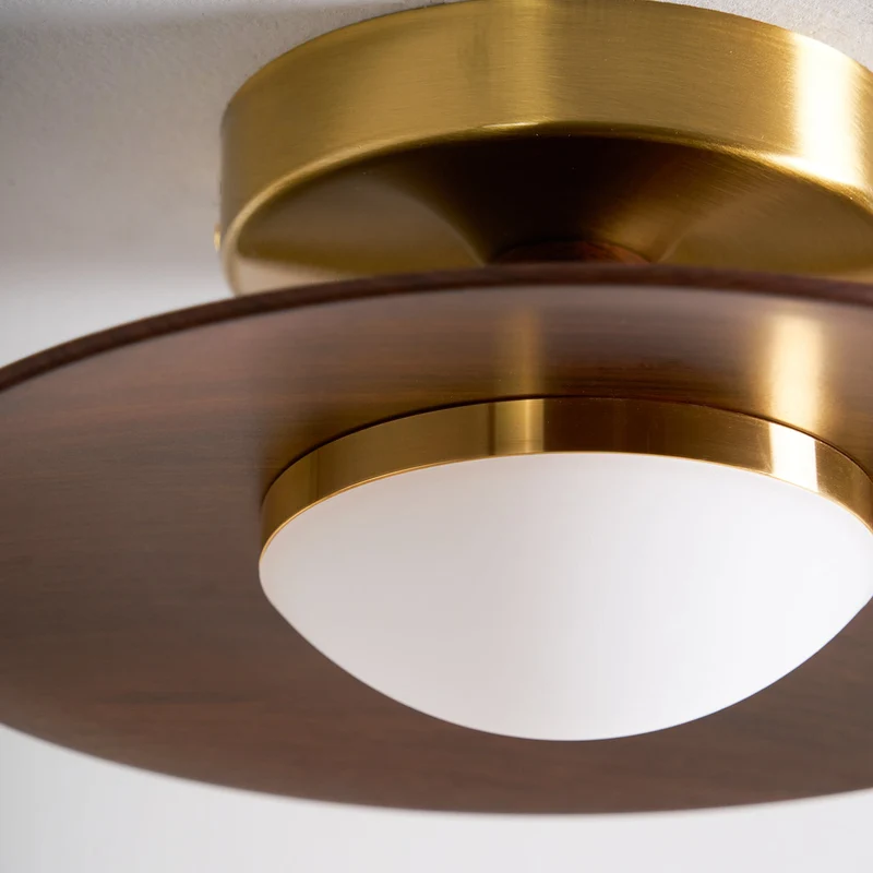 Plafondlamp Houtlook Goud LED Rond 24cm Modern Design | Sansoti