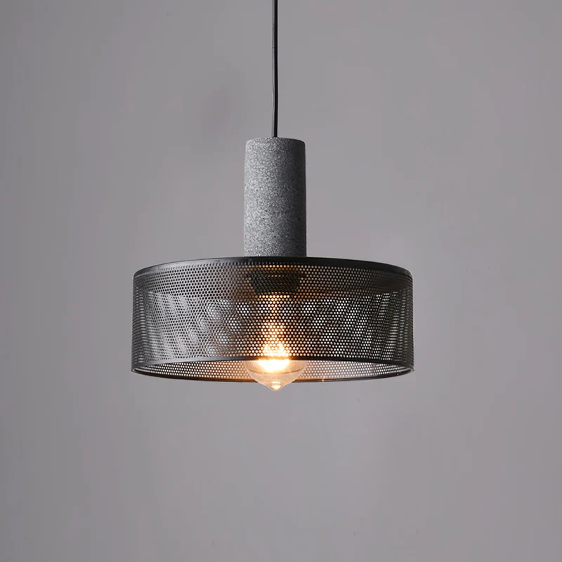 Beton Hanglamp Industrieel Cilinder Metaal Zwart Grijs E27 | Sansoti