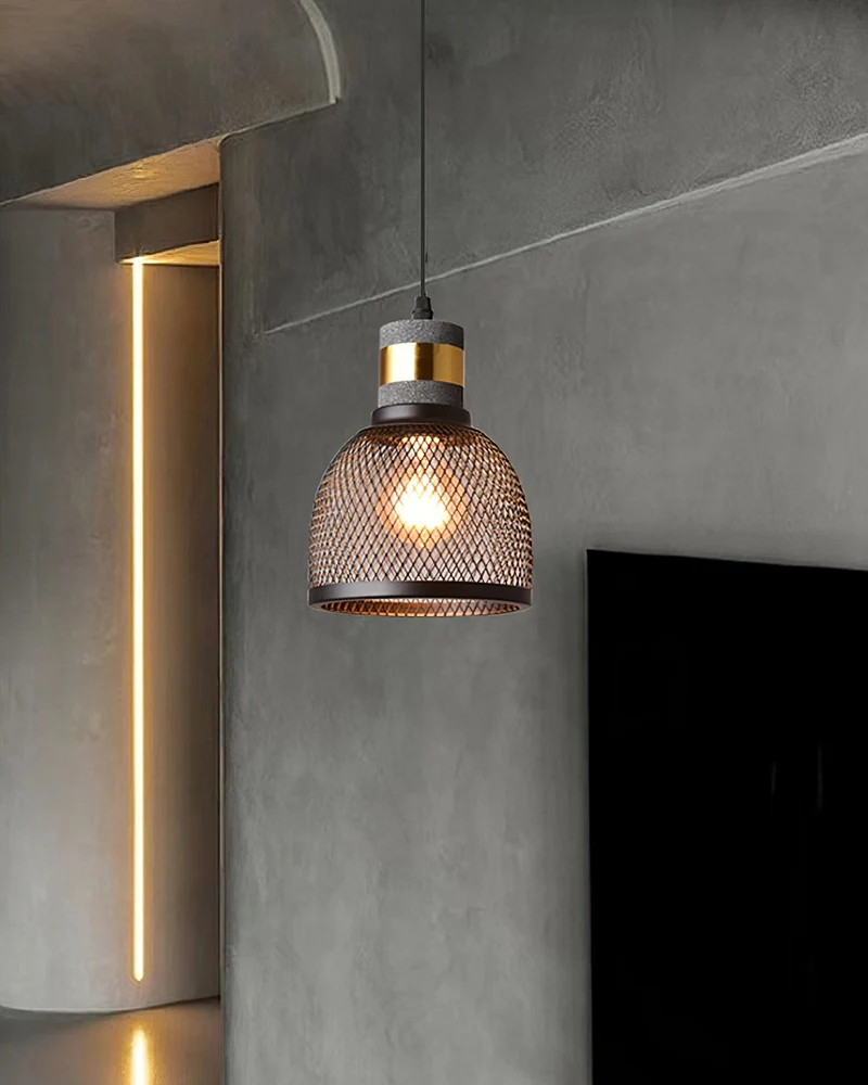 Beton Hanglamp Industrieel Cilinder Metaal Zwart Grijs E27 | Sansoti