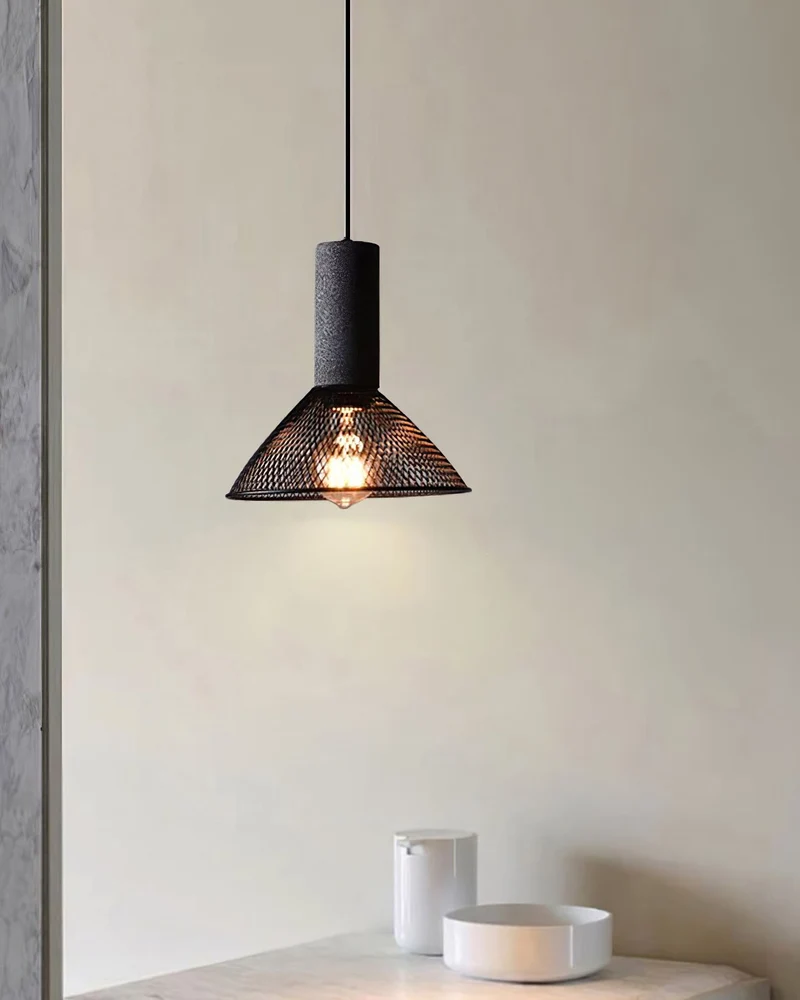 Beton Hanglamp Industrieel Cilinder Metaal Zwart Grijs E27 | Sansoti