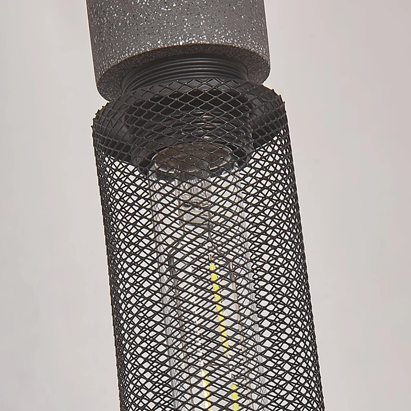 Beton Hanglamp Industrieel Cilinder Metaal Zwart Grijs E27 | Sansoti