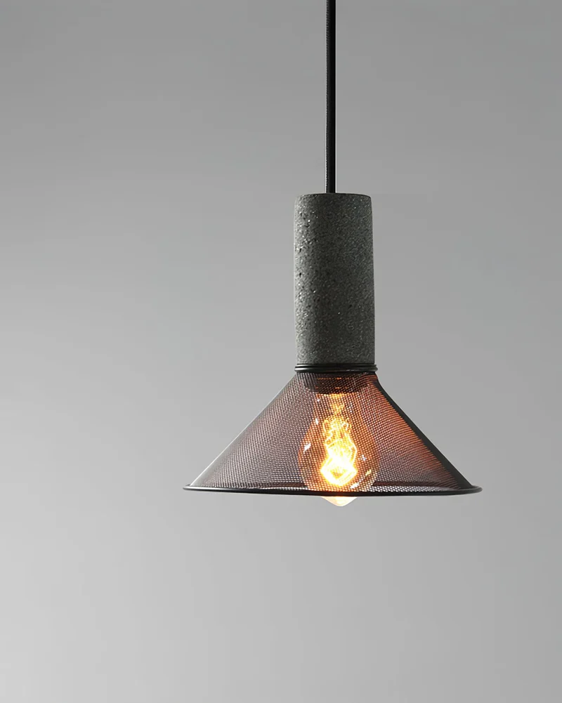 Beton Hanglamp Industrieel Cilinder Metaal Zwart Grijs E27 | Sansoti