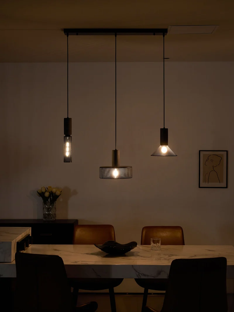 Beton Hanglamp Industrieel Cilinder Metaal Zwart Grijs E27 | Sansoti
