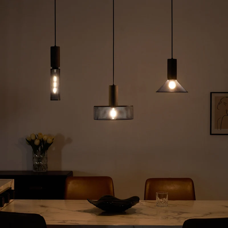 Beton Hanglamp Industrieel Cilinder Metaal Zwart Grijs E27 | Sansoti