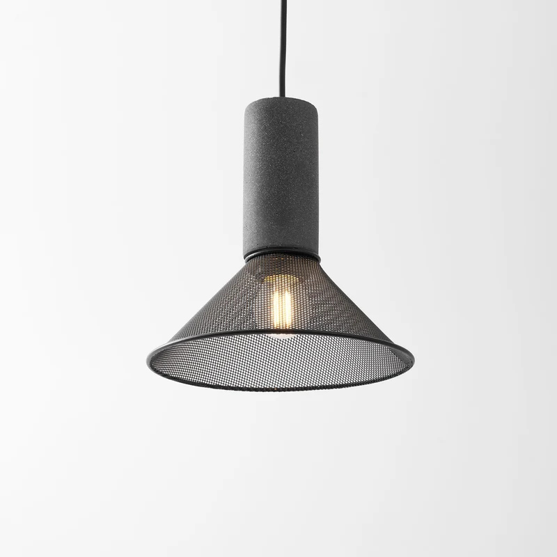 Beton Hanglamp Industrieel Cilinder Metaal Zwart Grijs E27 | Sansoti