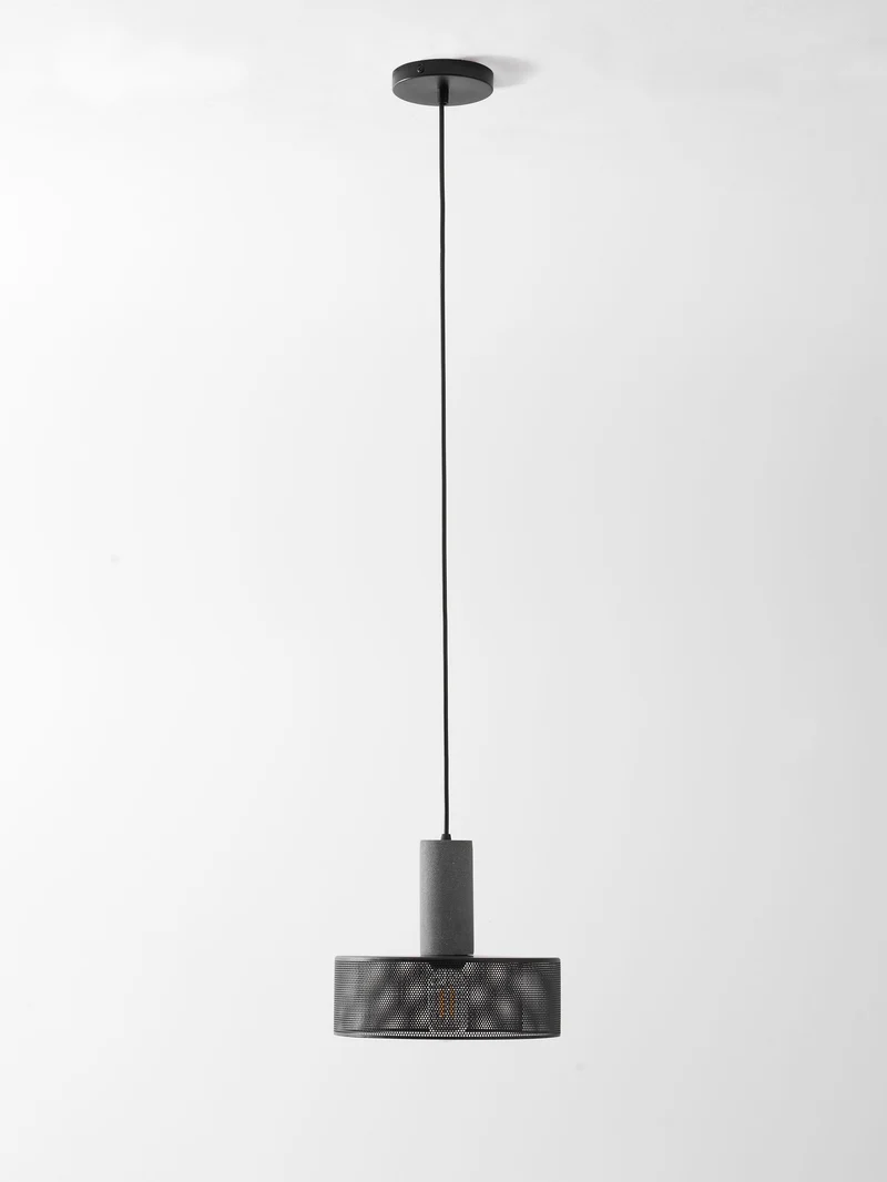Beton Hanglamp Industrieel Cilinder Metaal Zwart Grijs E27 | Sansoti