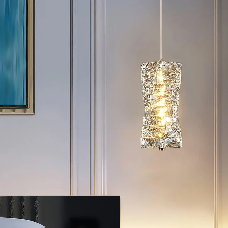 Hanglamp Kristal Gestapeld Ijsblok LED Goud Chroom Sfeerlamp Bar Eetkamer Modern | Sansoti