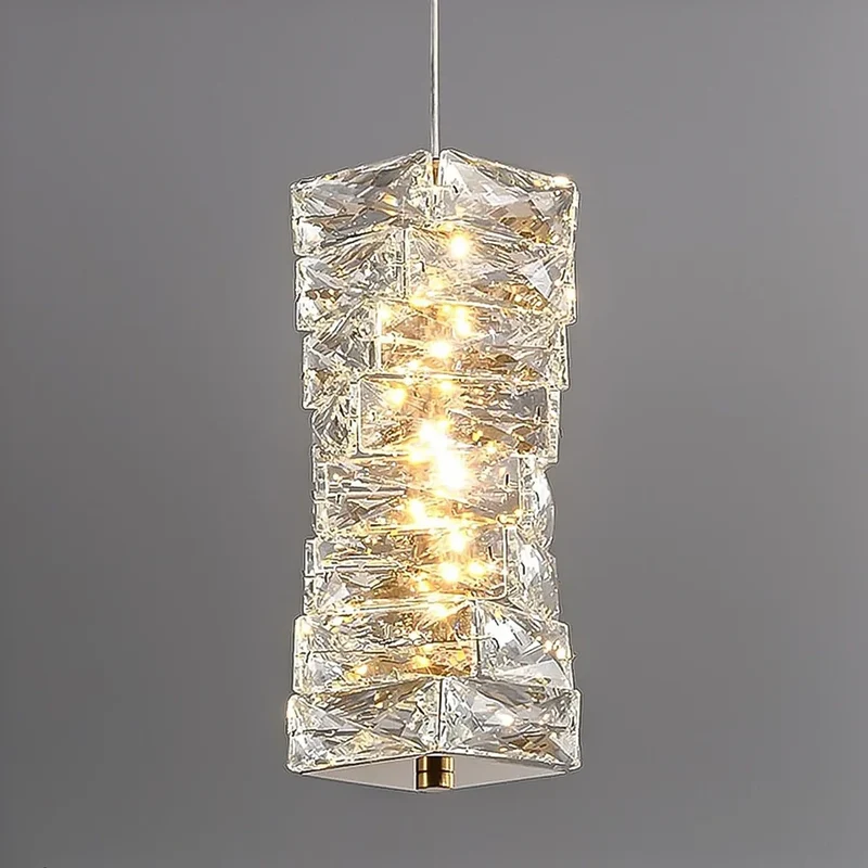 Hanglamp Kristal Gestapeld Ijsblok LED Goud Chroom Sfeerlamp Bar Eetkamer Modern | Sansoti