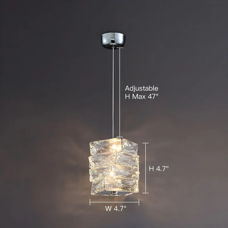 Hanglamp Kristal Gestapeld Ijsblok LED Goud Chroom Sfeerlamp Bar Eetkamer Modern | Sansoti