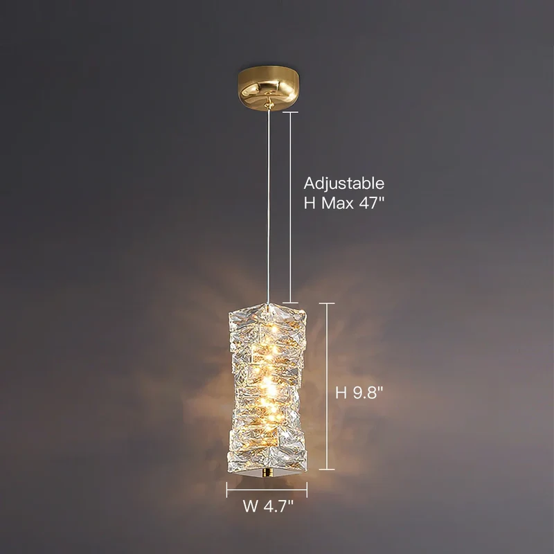 Hanglamp Kristal Gestapeld Ijsblok LED Goud Chroom Sfeerlamp Bar Eetkamer Modern | Sansoti
